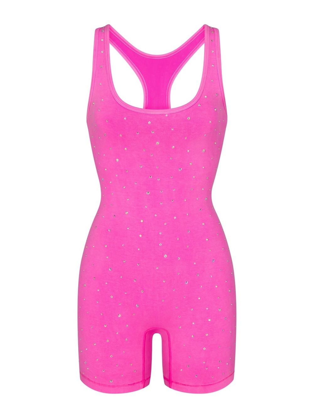 SKIMS Hot Pink Embellished Racerback Romper